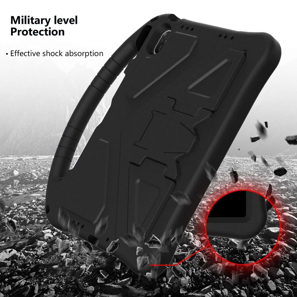 For Huawei MatePad 11.5 / 11.5 S EVA Shockproof Tablet Case with Holder(Black)