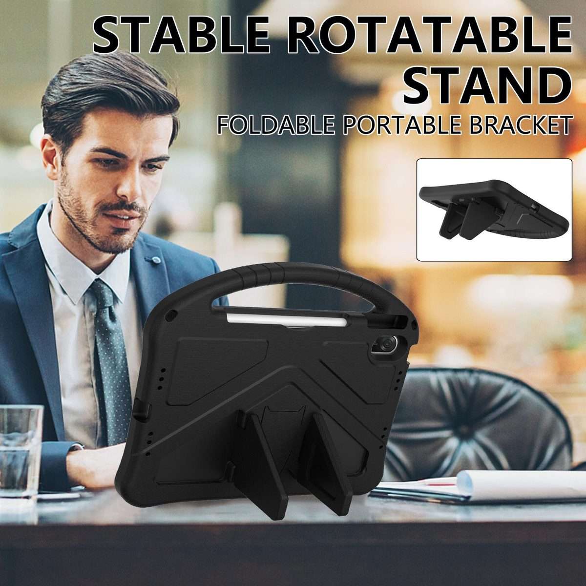 For Huawei MatePad 11.5 / 11.5 S EVA Shockproof Tablet Case with Holder(Black)
