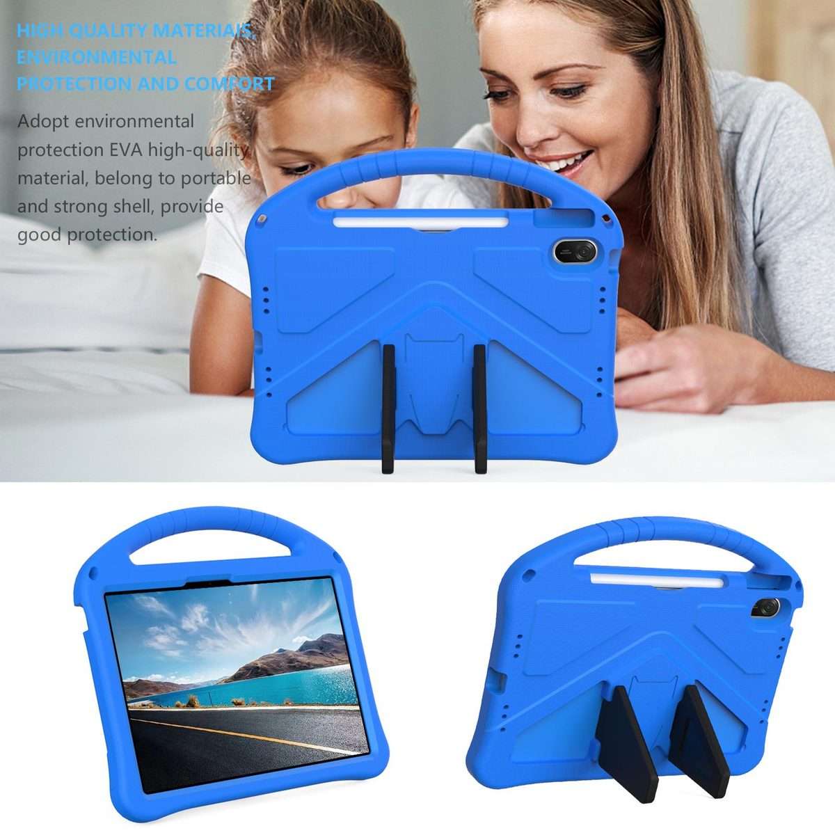 For Huawei MatePad 11.5 / 11.5 S EVA Shockproof Tablet Case with Holder(Blue)