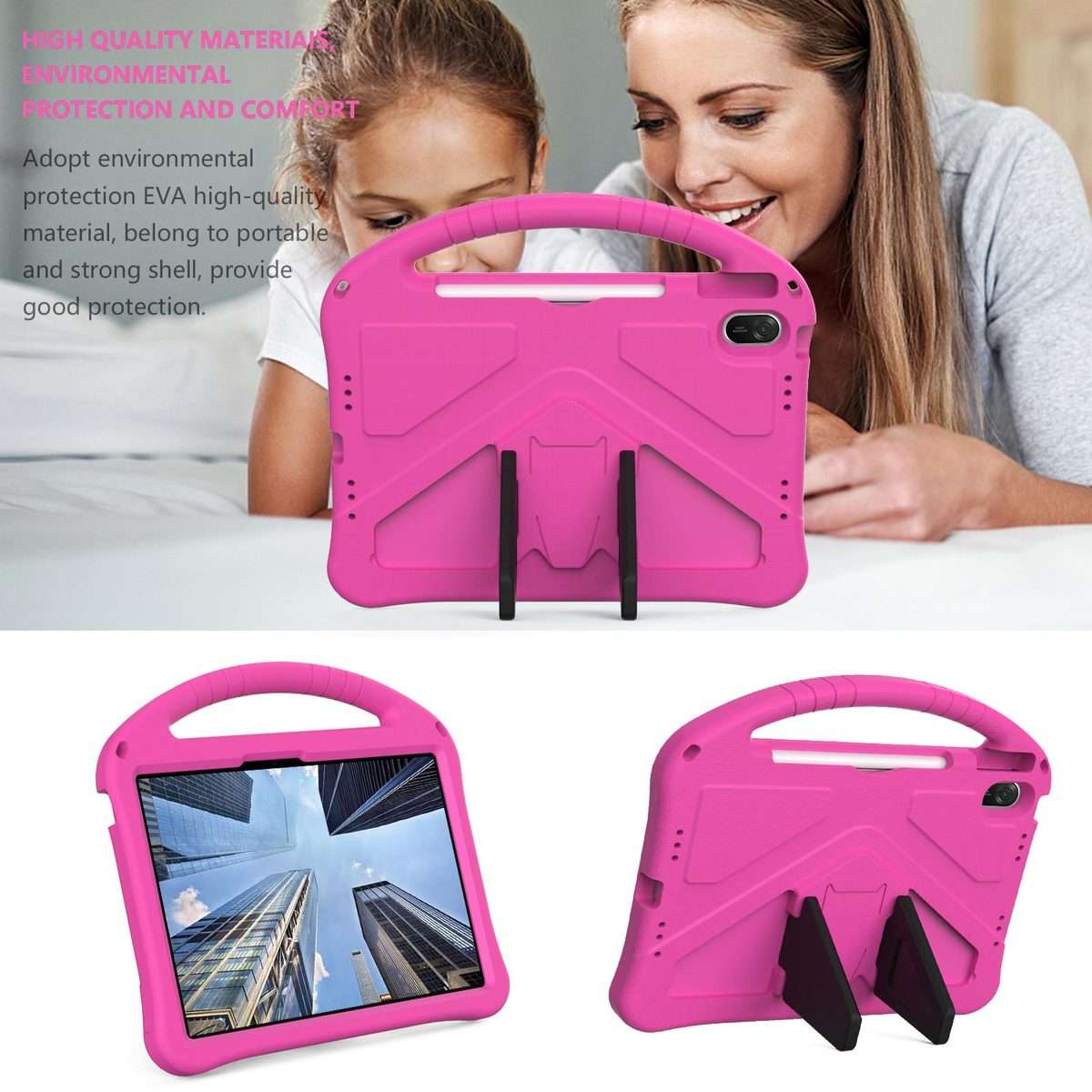 For Huawei MatePad 11.5 / 11.5 S EVA Shockproof Tablet Case with Holder(RoseRed)