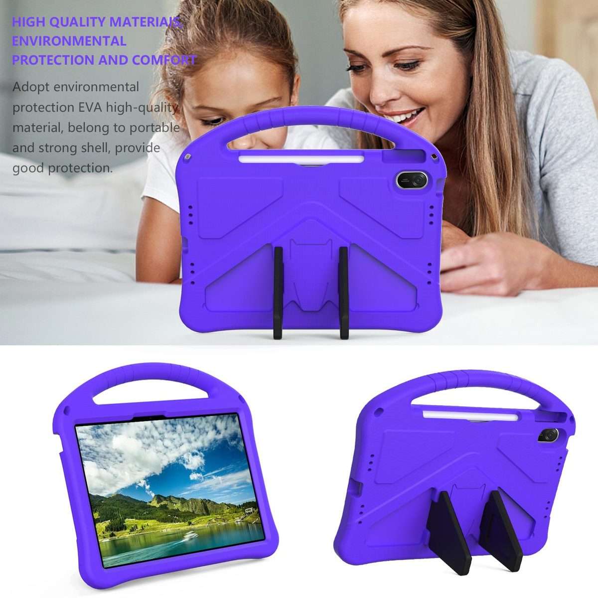 For Huawei MatePad 11.5 / 11.5 S EVA Shockproof Tablet Case with Holder(Purple)