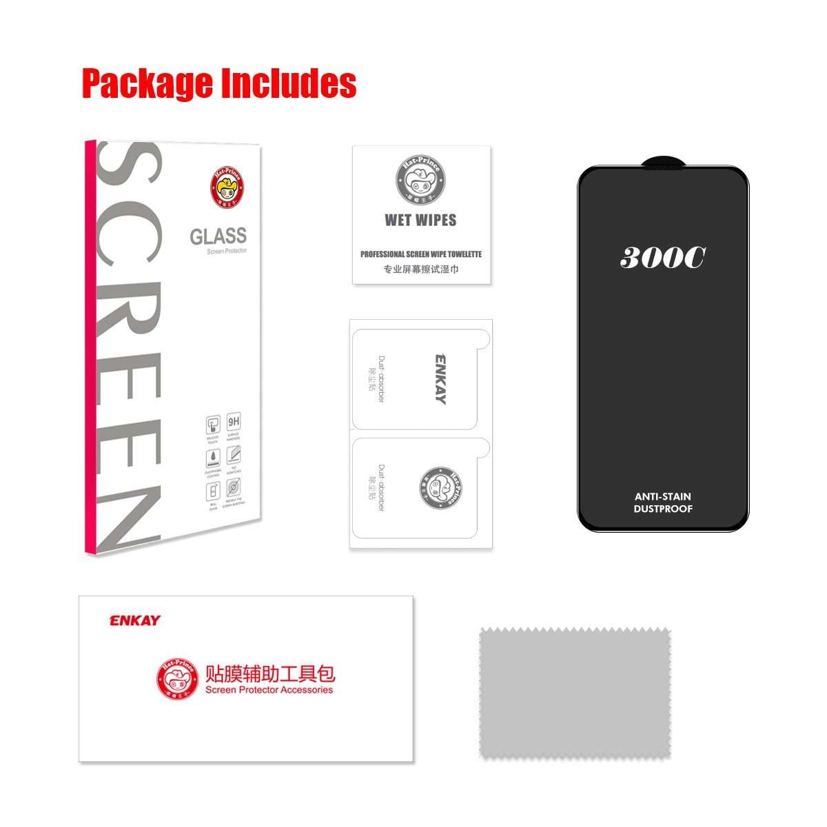For iPhone 14 Pro Max ENKAY 300C Super Large Arc Full Coverage High Aluminum-silicon Tempered Glas