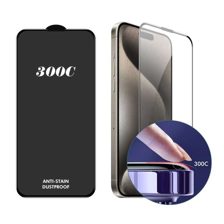 For iPhone 16 Pro Max ENKAY 300C Super Large Arc Full Coverage High Aluminum-silicon Tempered Glas