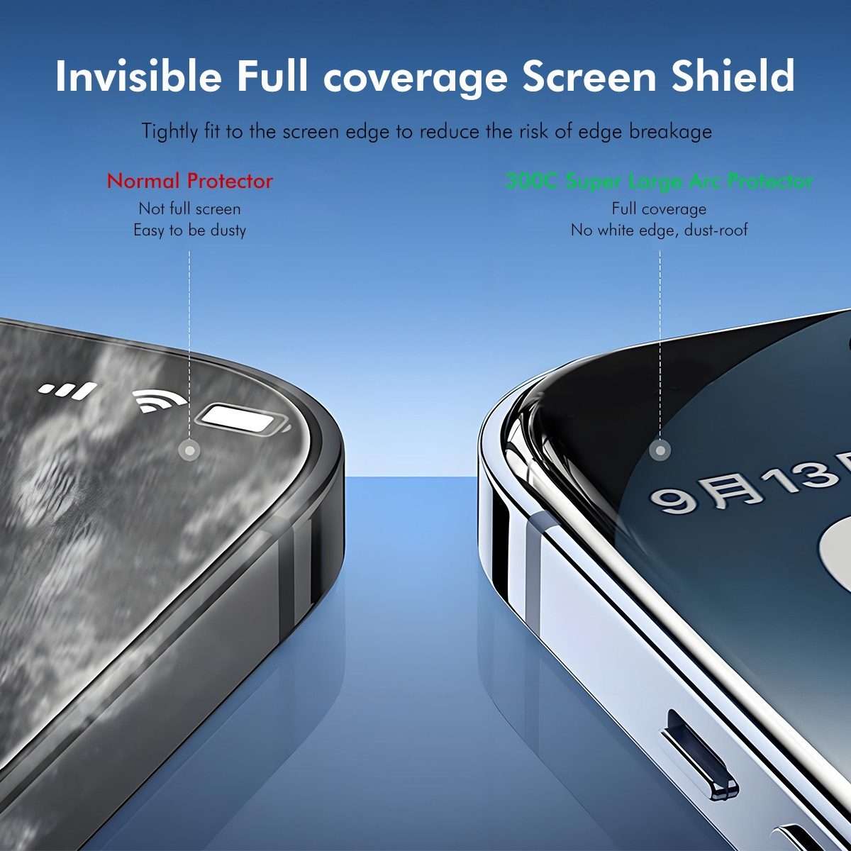For iPhone 16 Pro Max ENKAY 300C Super Large Arc Full Coverage High Aluminum-silicon Tempered Glas