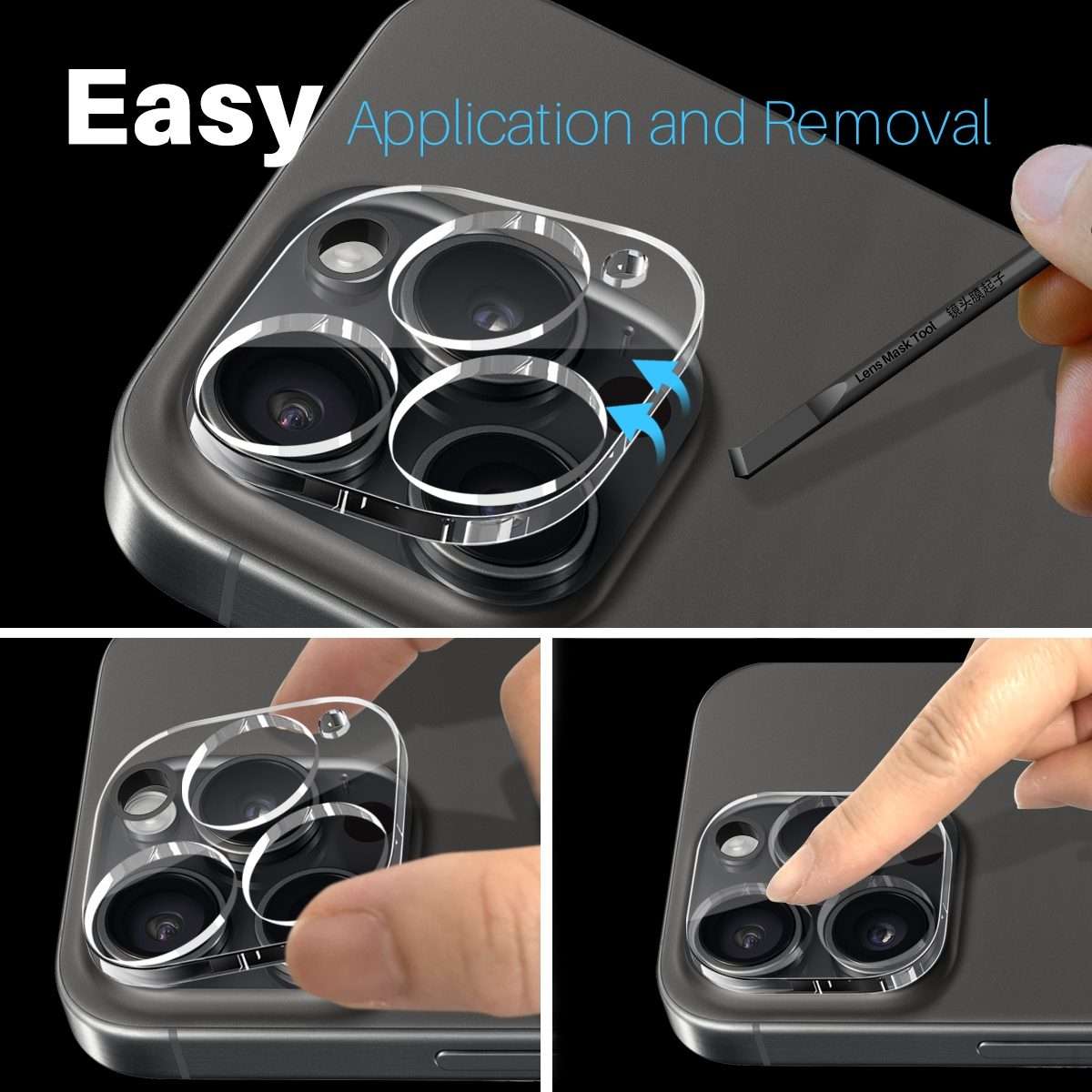 For iPhone 16 Pro / 16 Pro Max NORTHJO Camera Lens Protector 3D HD Tempered Glass Film(Clear)