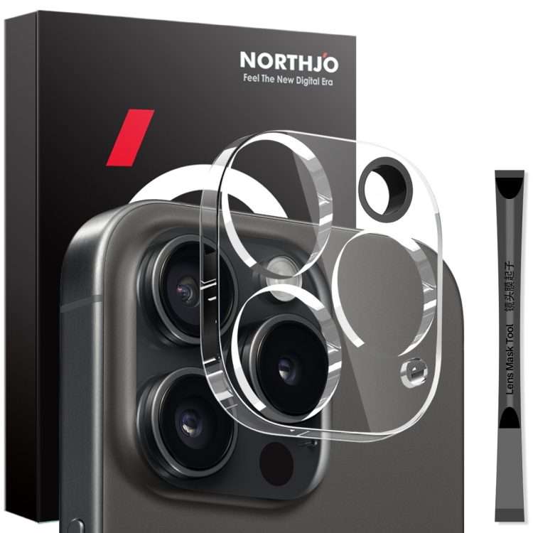 For iPhone 15 Pro / 15 Pro Max NORTHJO Camera Lens Protector 3D HD Tempered Glass Film(Clear)