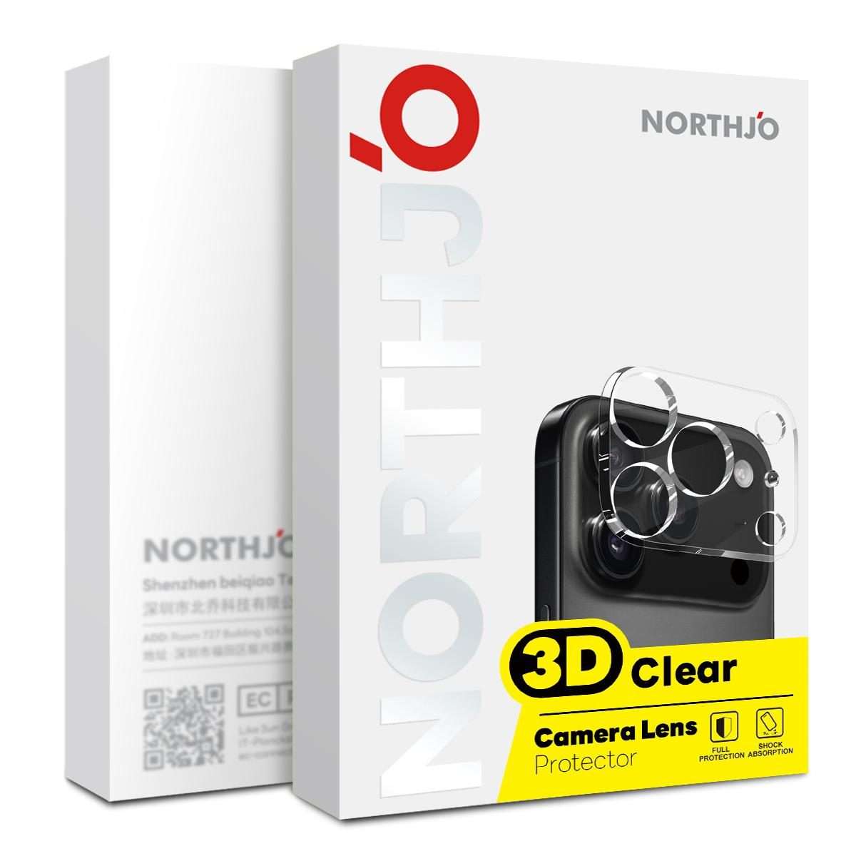 For iPhone 17 Pro NORTHJO Camera Lens Protector 3D HD Tempered Glass Film(Clear)