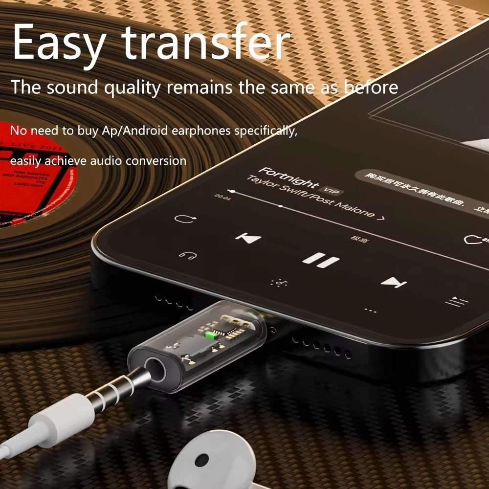 Type-C to 3.5mm Headphone Plug Conversion Adapter For iPhone 15 Audio DAC Decoding(Blue)