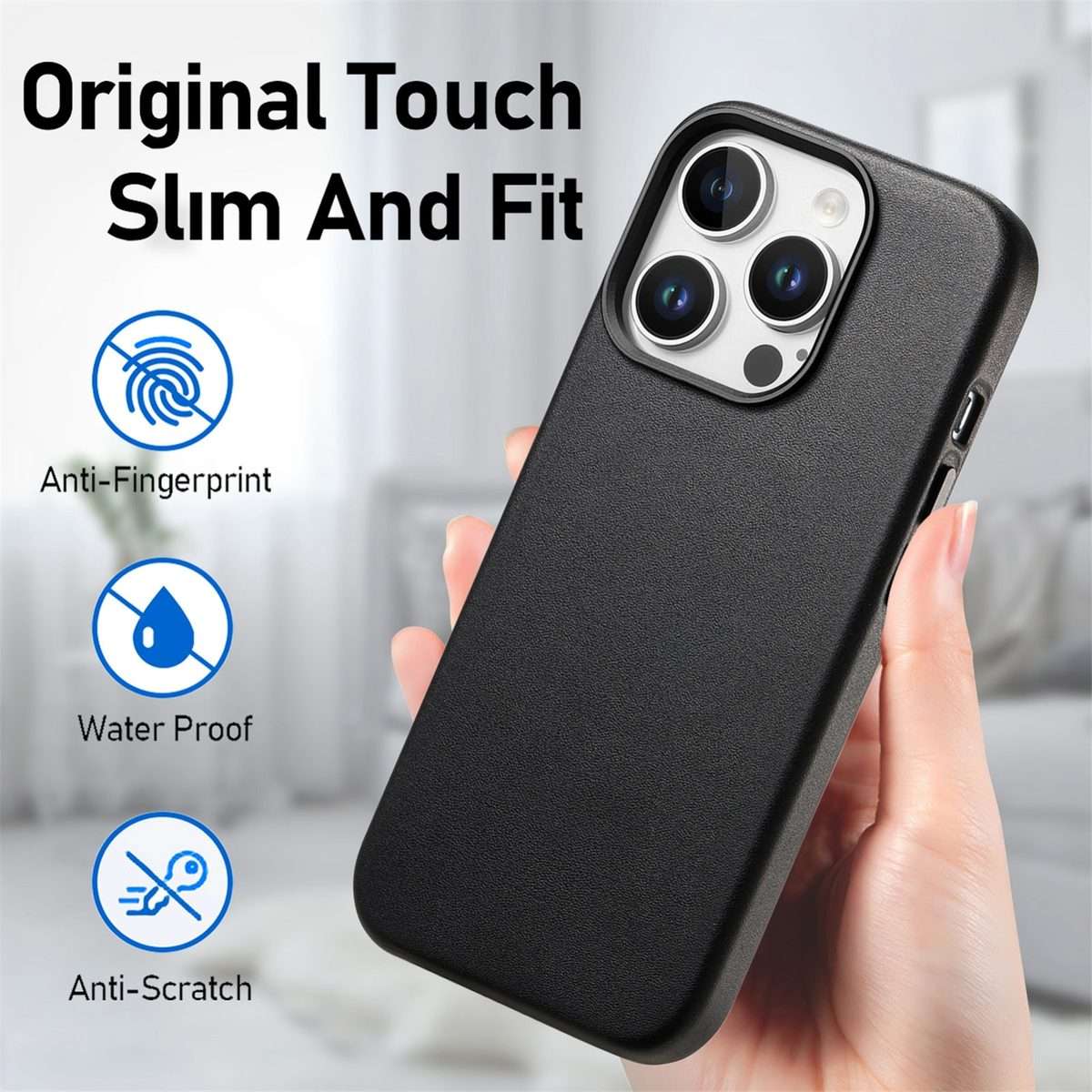 For iPhone 13 Pro Electroplated Metal Button MagSafe Phone Case(Black)