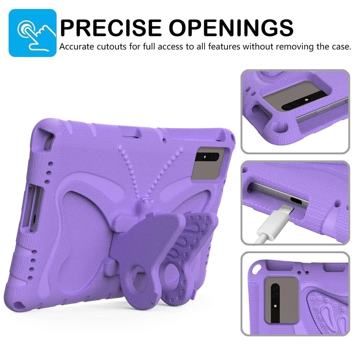 For Xiaomi Redmi Pad 2 /SE 11 2025 Butterfly Bracket EVA Shockproof Tablet Case(Light Purple)