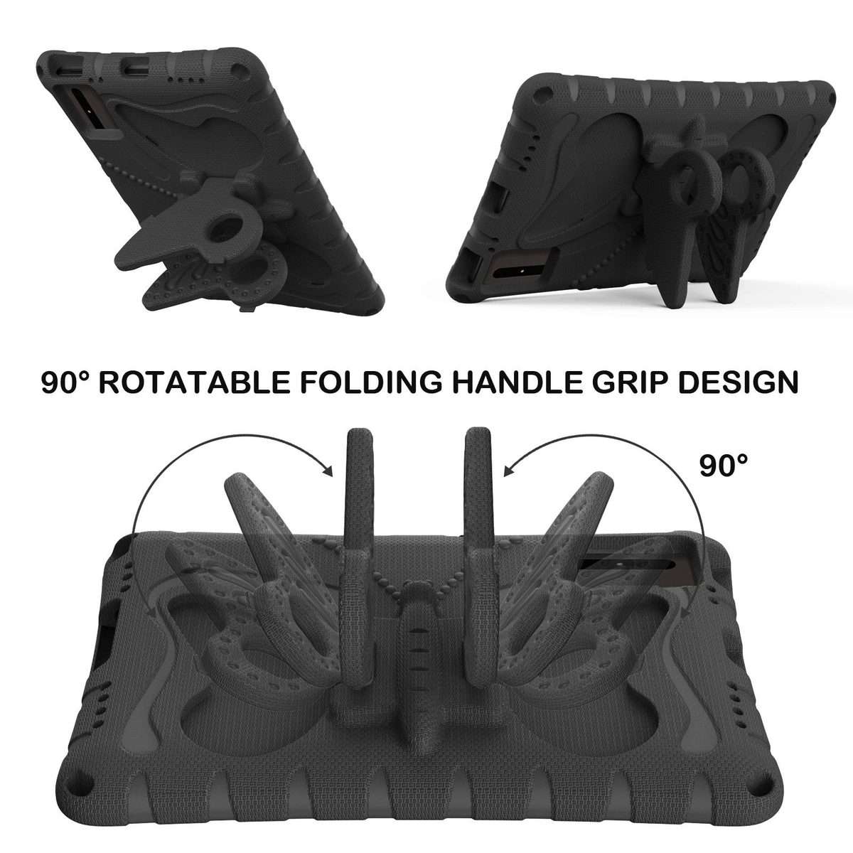 For Xiaomi Redmi Pad 2 /SE 11 2025 Butterfly Bracket EVA Shockproof Tablet Case(Black)