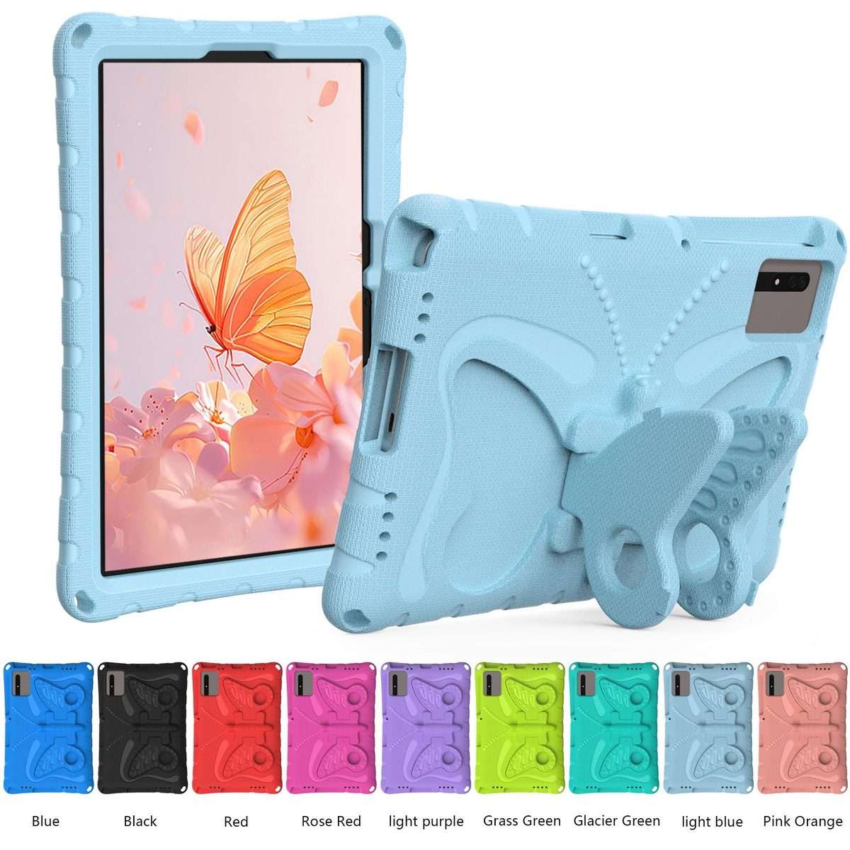 For Xiaomi Redmi Pad 2 /SE 11 2025 Butterfly Bracket EVA Shockproof Tablet Case(Light Blue)