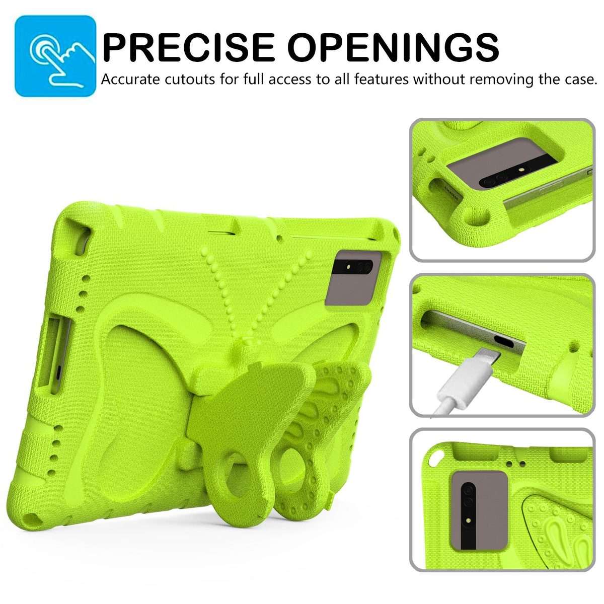 For Xiaomi Redmi Pad 2 /SE 11 2025 Butterfly Bracket EVA Shockproof Tablet Case(Grass Green)