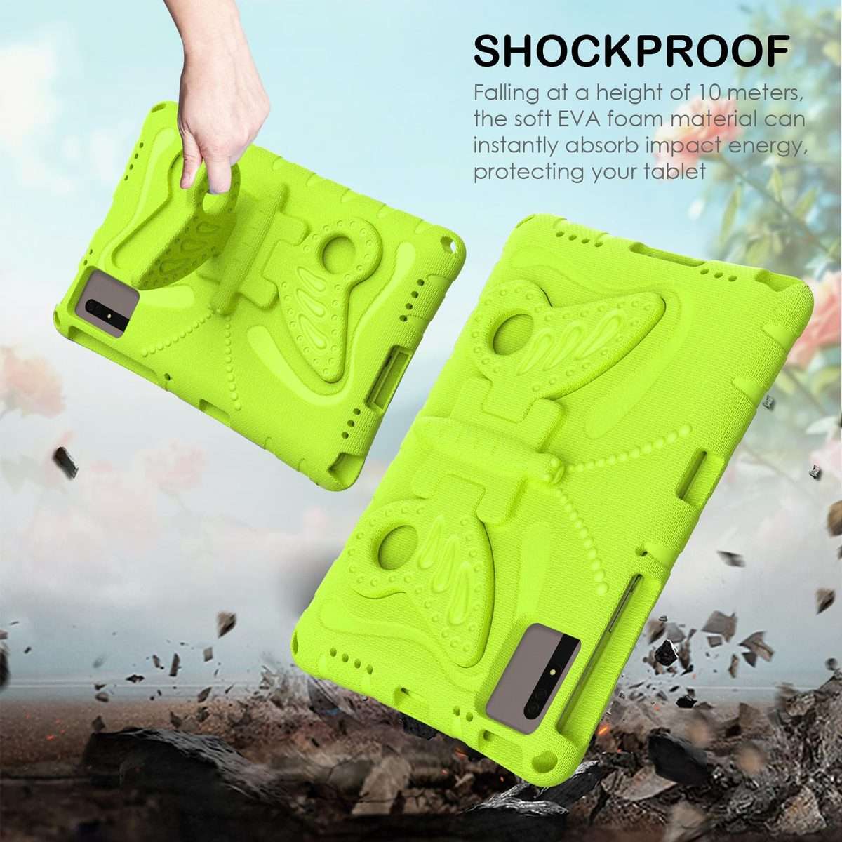 For Xiaomi Redmi Pad 2 /SE 11 2025 Butterfly Bracket EVA Shockproof Tablet Case(Grass Green)