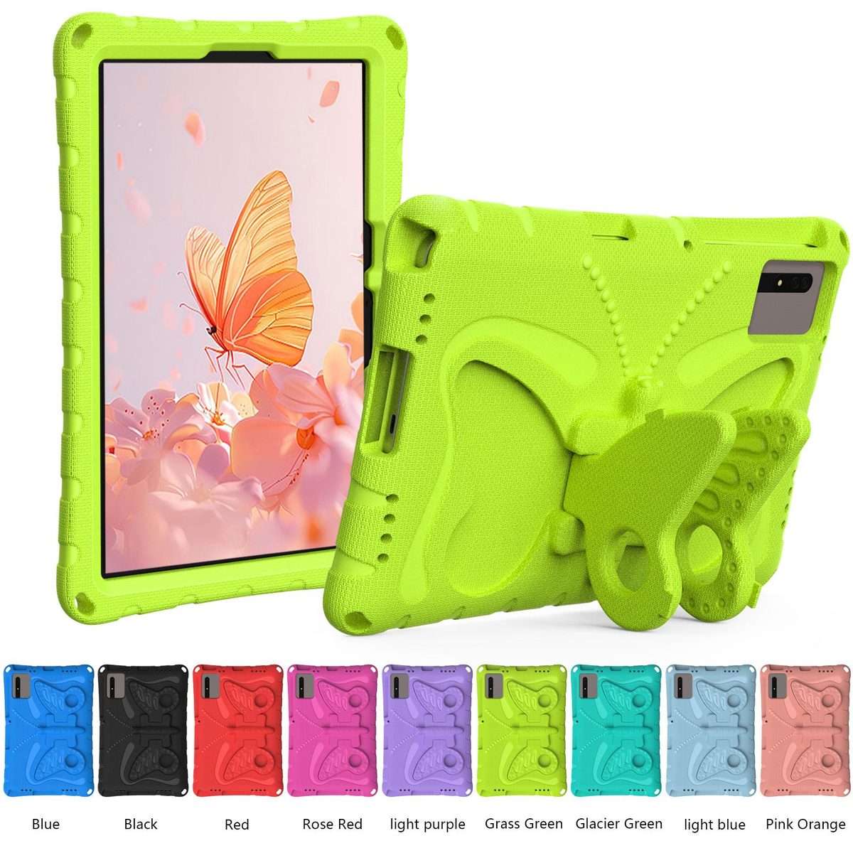 For Xiaomi Redmi Pad 2 /SE 11 2025 Butterfly Bracket EVA Shockproof Tablet Case(Grass Green)