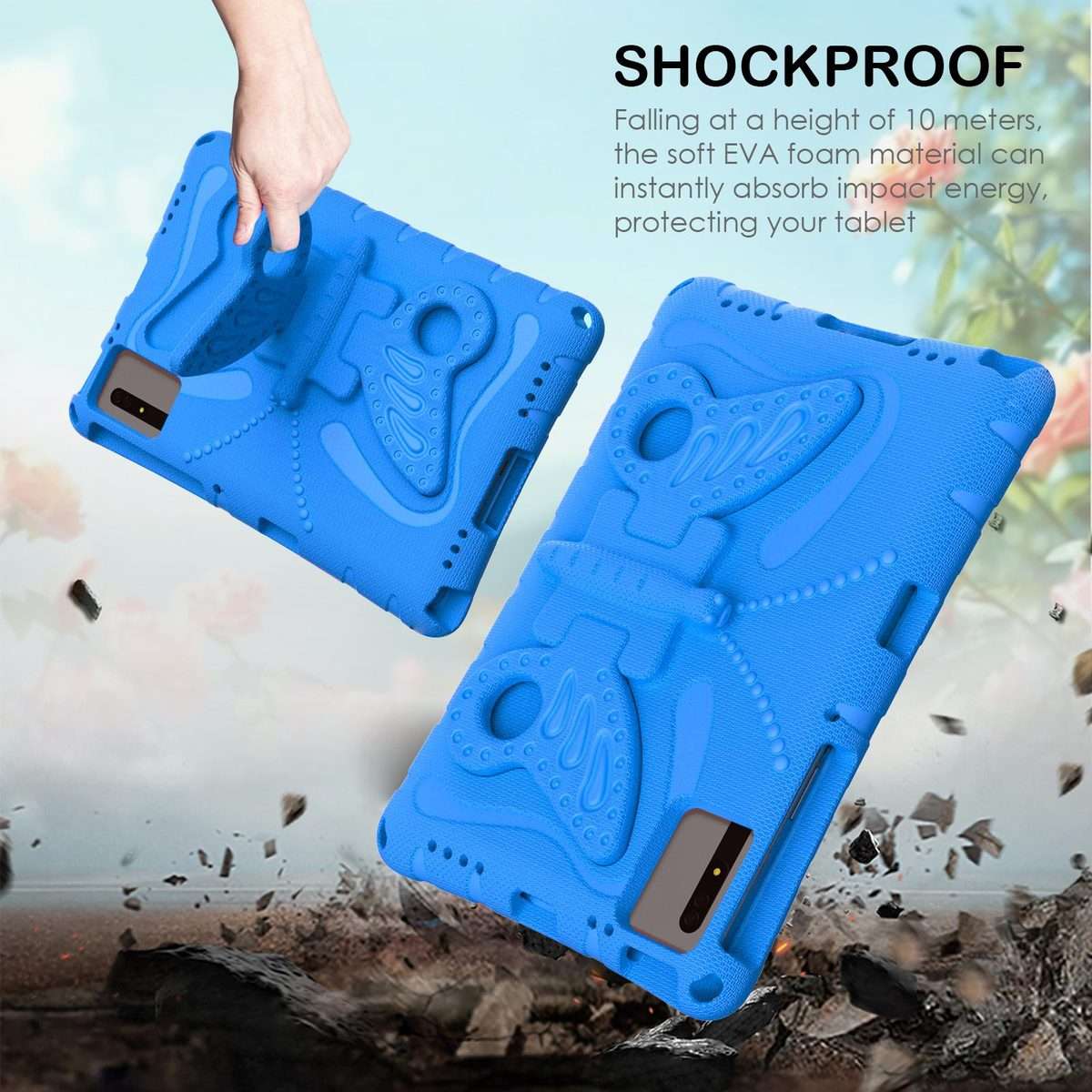For Xiaomi Redmi Pad 2 /SE 11 2025 Butterfly Bracket EVA Shockproof Tablet Case(Blue)