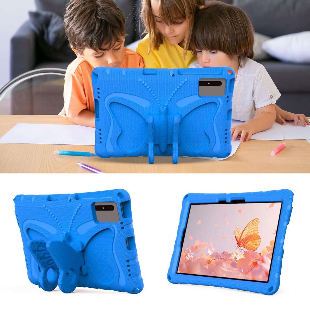 For Xiaomi Redmi Pad 2 /SE 11 2025 Butterfly Bracket EVA Shockproof Tablet Case(Blue)