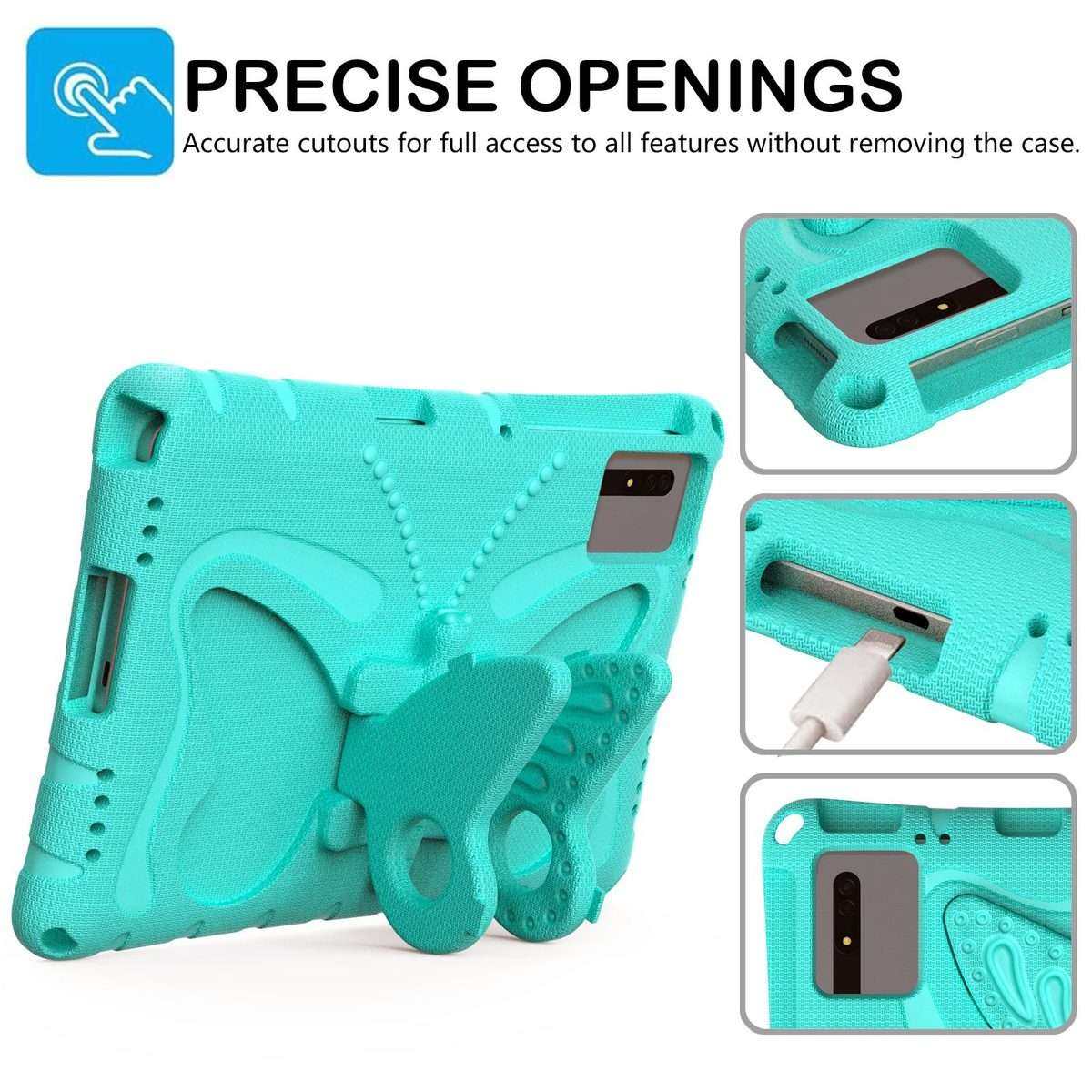 For Xiaomi Redmi Pad 2 /SE 11 2025 Butterfly Bracket EVA Shockproof Tablet Case(Mint Green)