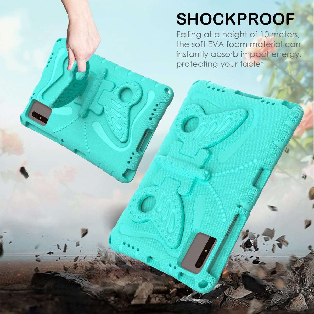 For Xiaomi Redmi Pad 2 /SE 11 2025 Butterfly Bracket EVA Shockproof Tablet Case(Mint Green)