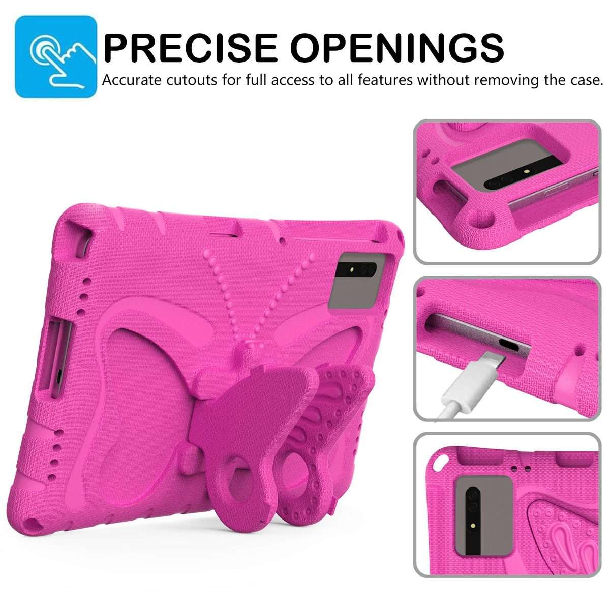 For Xiaomi Redmi Pad 2 /SE 11 2025 Butterfly Bracket EVA Shockproof Tablet Case(Rose Red)