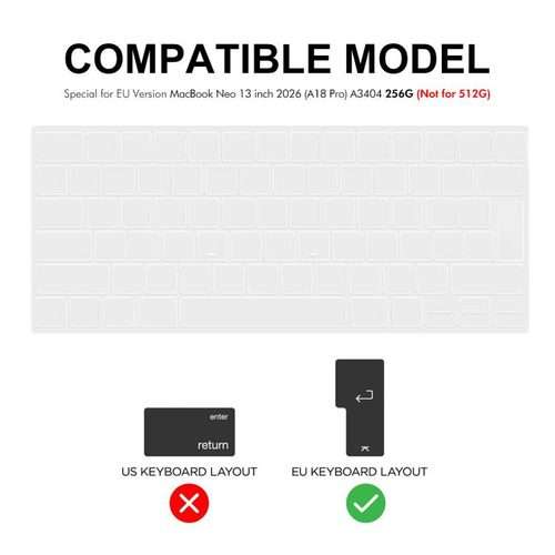 For MacBook Neo 13 inch 2026 (A18 Pro) A3404 256G ENKAY EU Version Soft TPU Keyboard Protector Fil