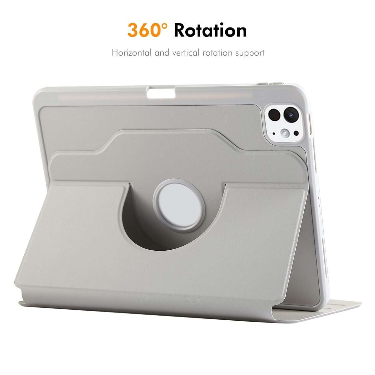 For iPad Pro 11 2025 / 2024 ENKAY 360 Rotation TPU Leather Smart Tablet Case with ... (Light Blue)
