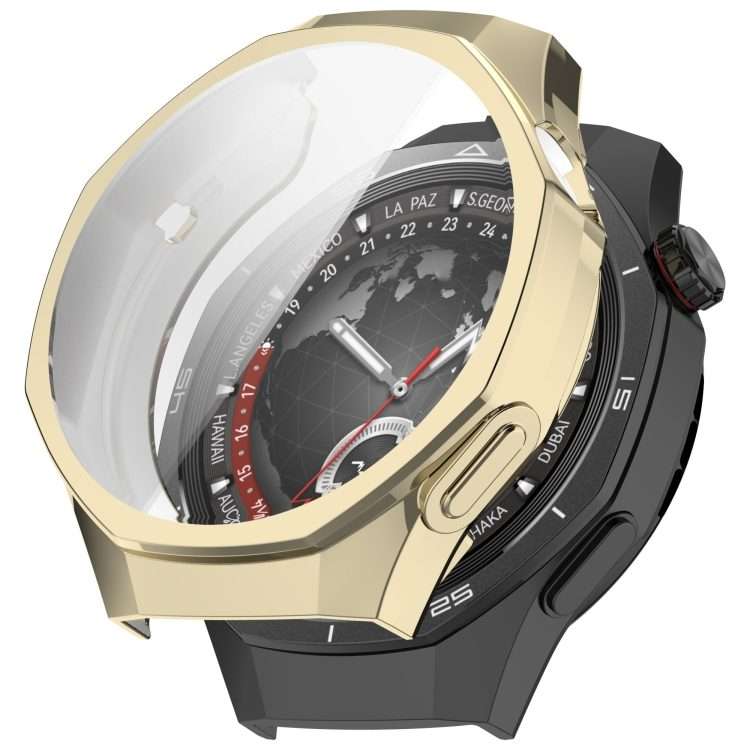 For Huawei Watch GT 5 Pro 46mm Electroplated TPU Full Coverage Watch Protective Case(Light Gold)
