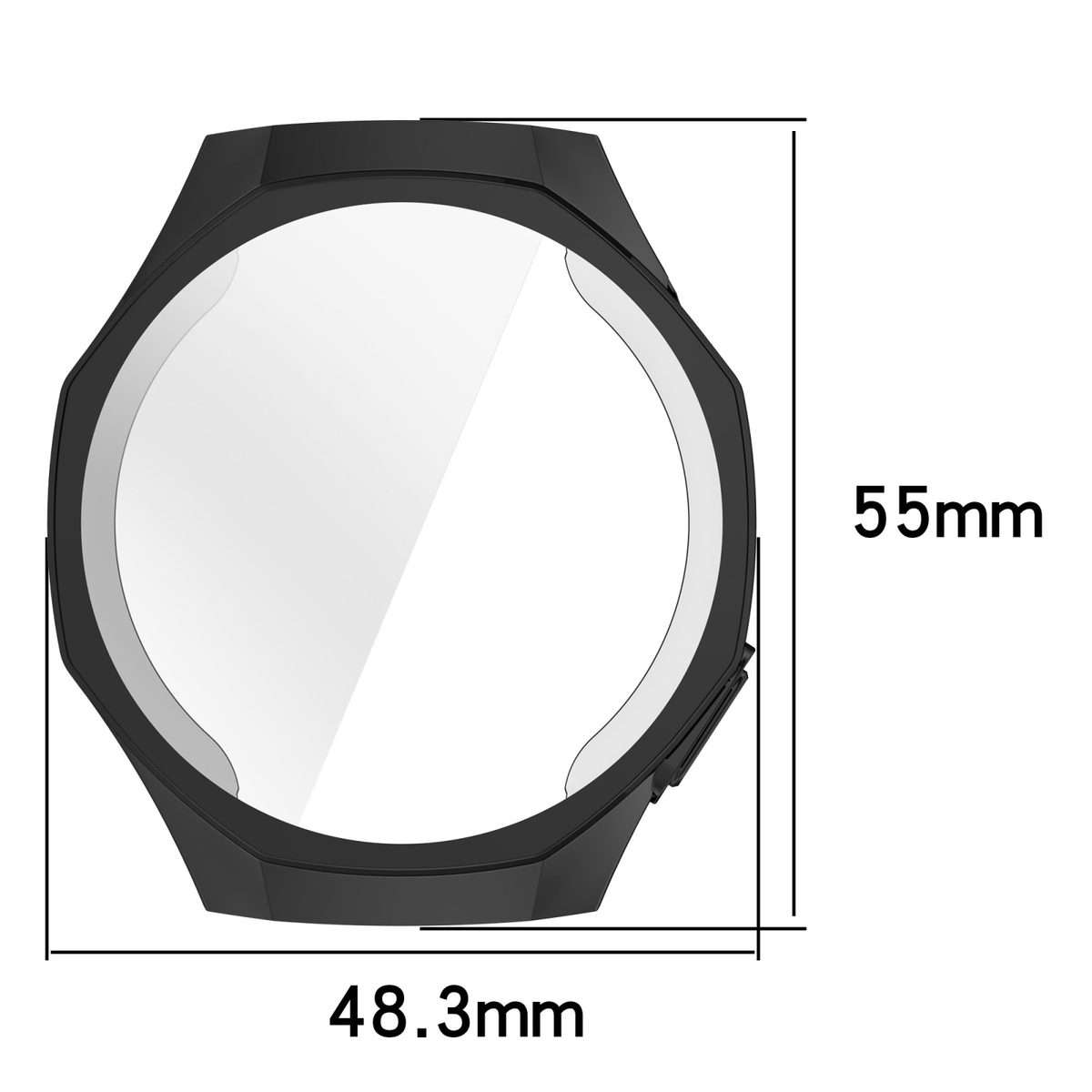For Huawei Watch GT 5 Pro 46mm Electroplated TPU Full Coverage Watch Protective Case(Black)