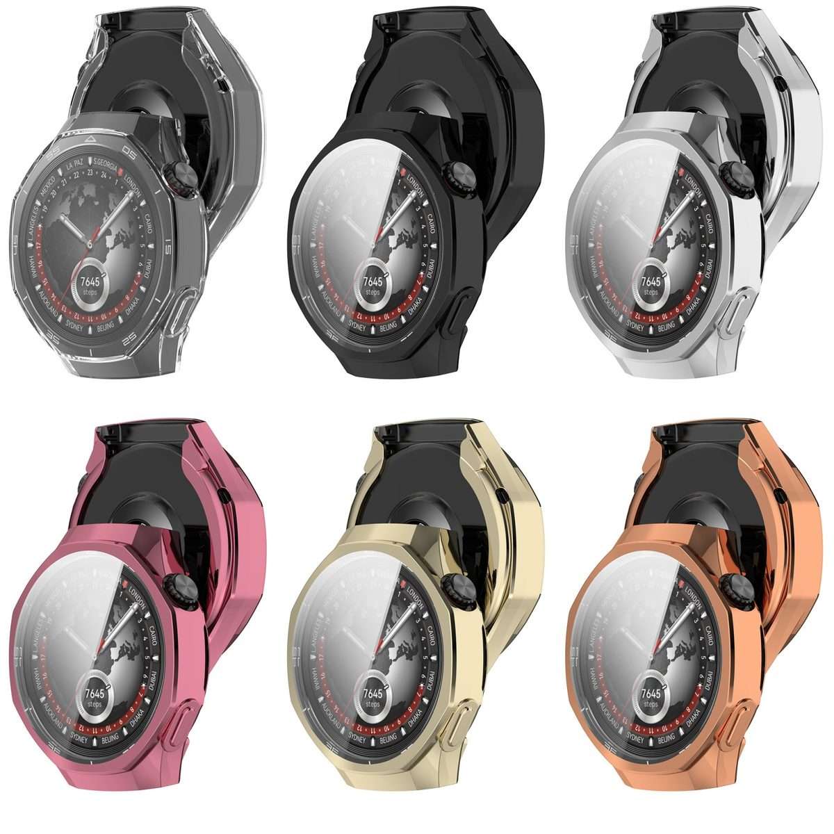 For Huawei Watch GT 5 Pro 46mm Electroplated TPU Full Coverage Watch Protective Case(Silver)