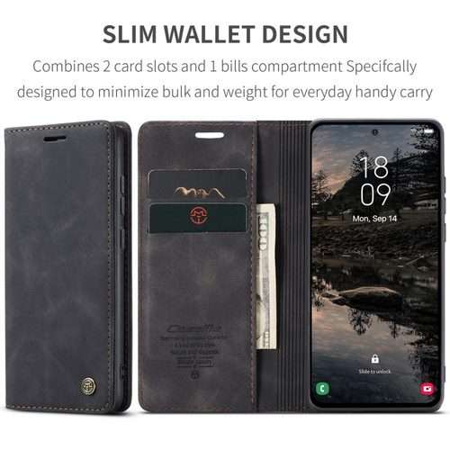 For Samsung Galaxy S25 5G CaseMe 013 Multifunctional Horizontal Flip Leather Phone Case(Black)