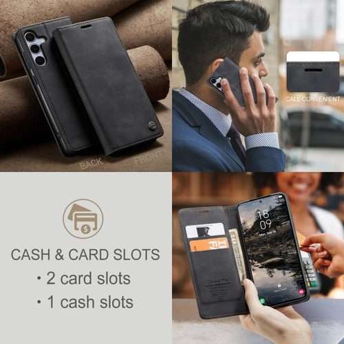 For Samsung Galaxy S25 5G CaseMe 013 Multifunctional Horizontal Flip Leather Phone Case(Black)
