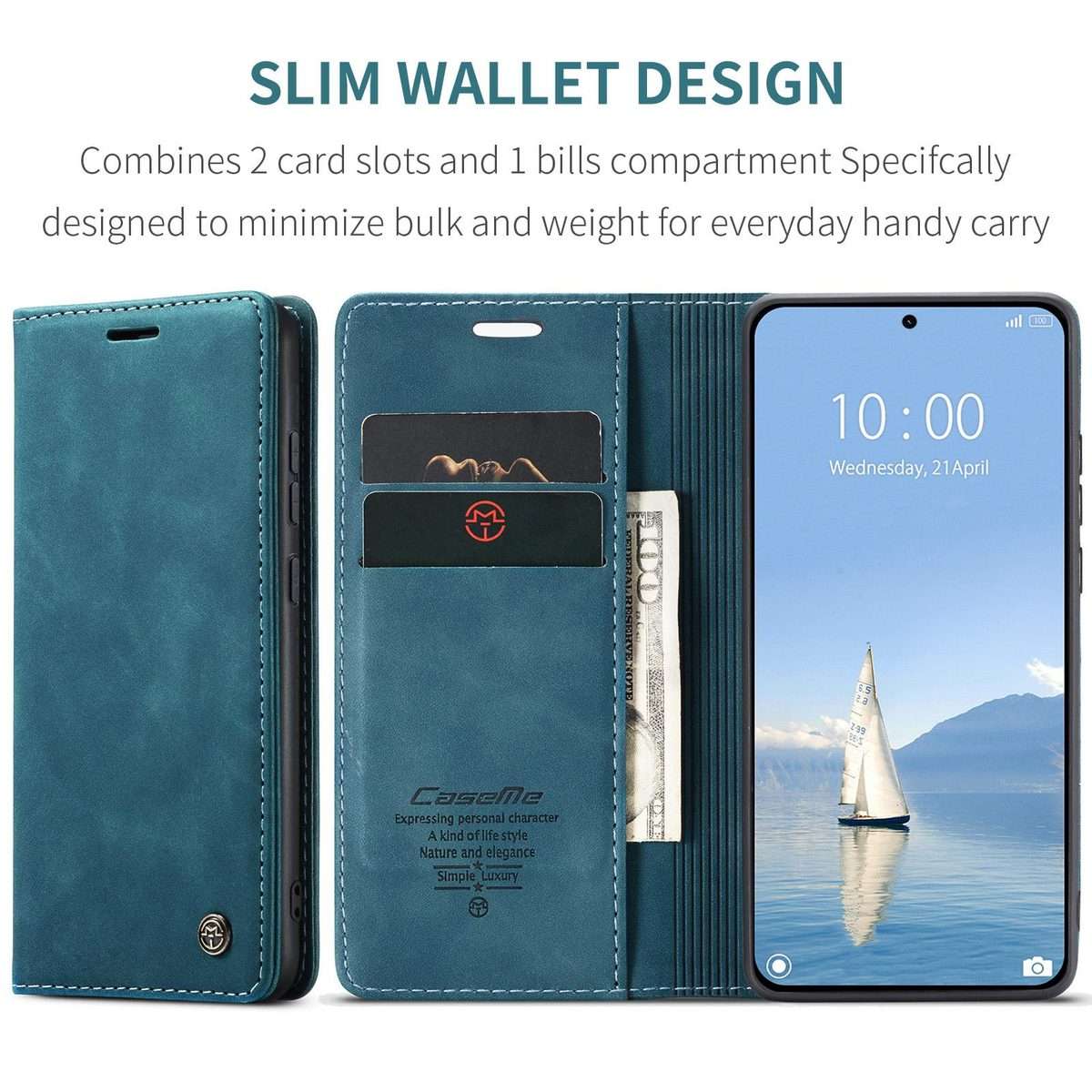 For Xiaomi 15T Pro CaseMe 013 Multifunctional Horizontal Flip Leather Phone Case(Blue)
