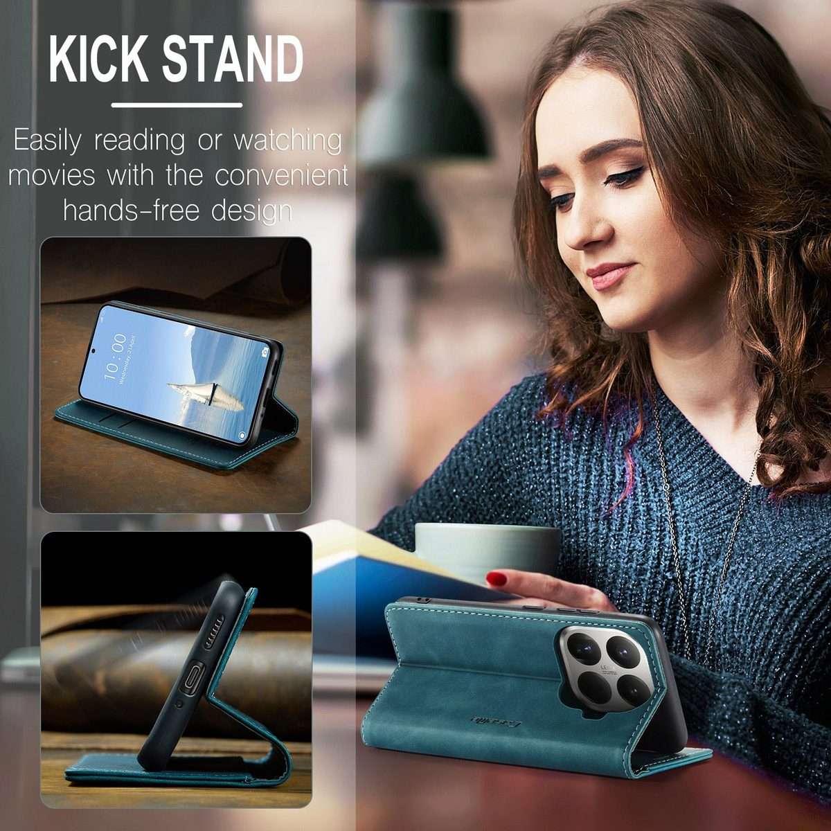 For Xiaomi 15T Pro CaseMe 013 Multifunctional Horizontal Flip Leather Phone Case(Blue)