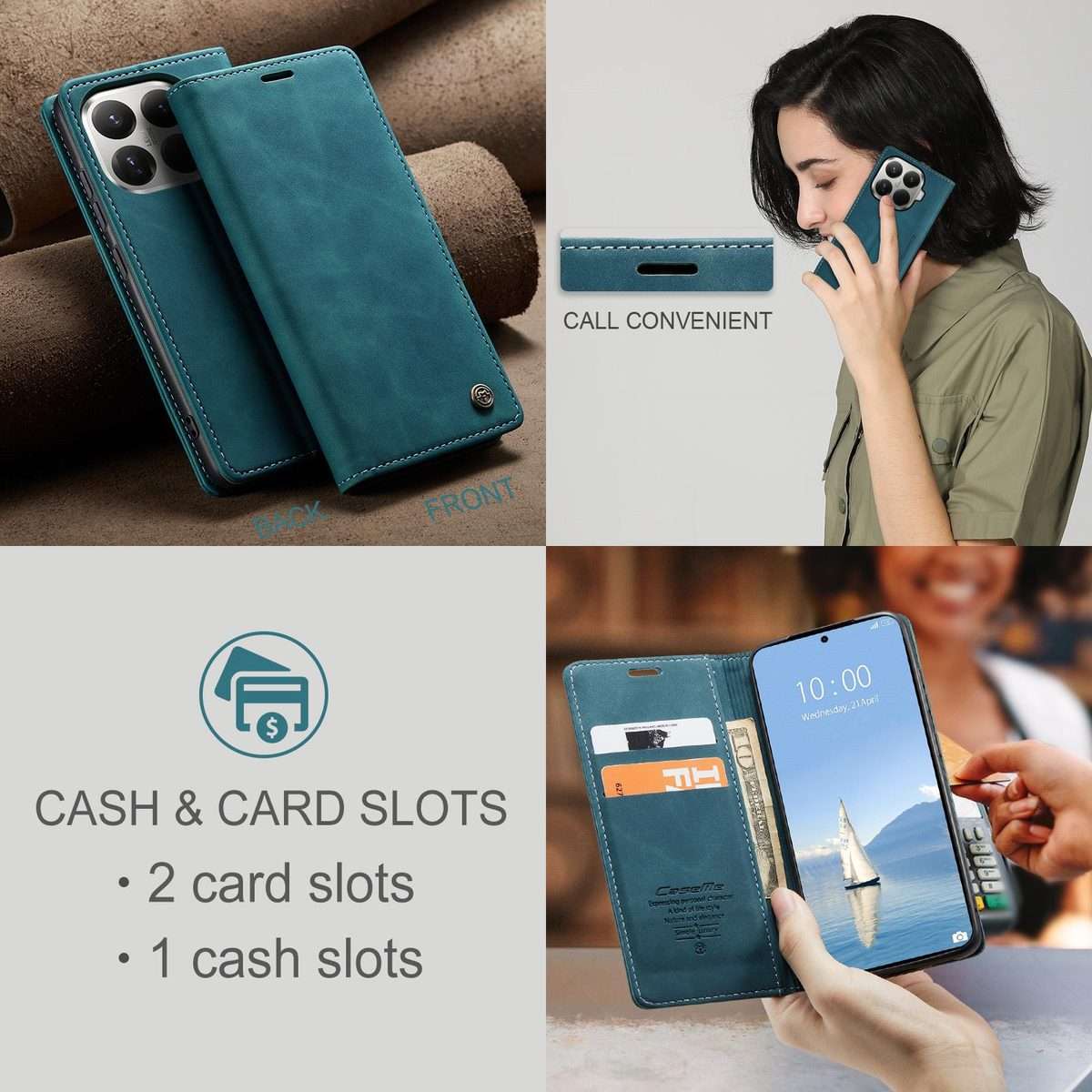 For Xiaomi 15T Pro CaseMe 013 Multifunctional Horizontal Flip Leather Phone Case(Blue)