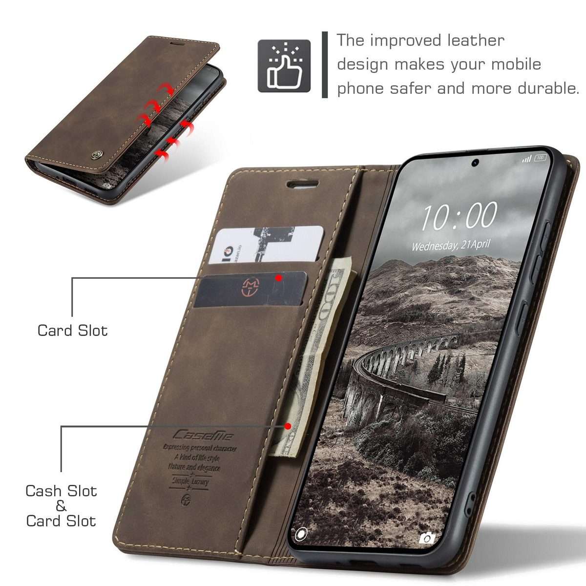 For Xiaomi 15T Pro CaseMe 013 Multifunctional Horizontal Flip Leather Phone Case(Coffee)