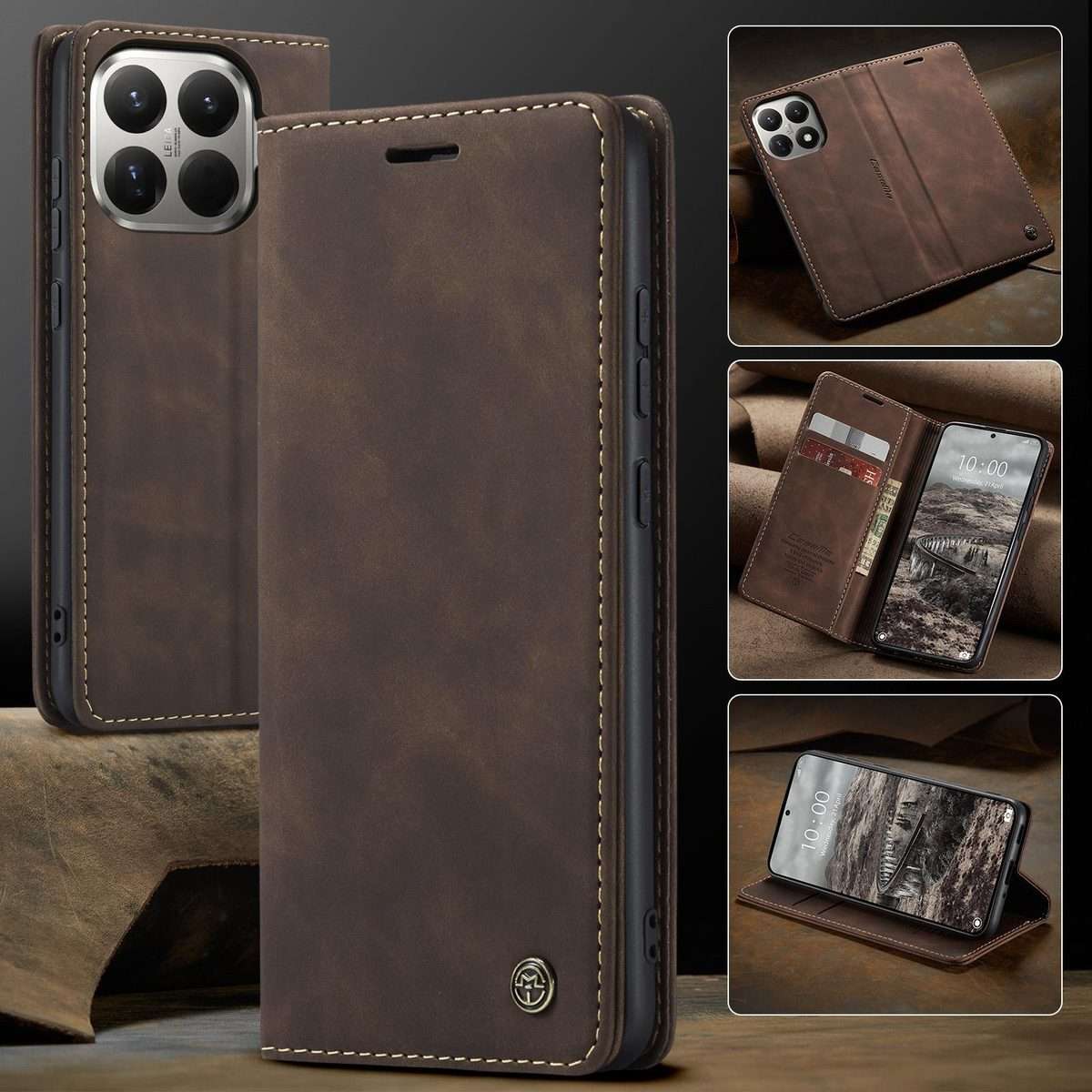 For Xiaomi 15T Pro CaseMe 013 Multifunctional Horizontal Flip Leather Phone Case(Coffee)
