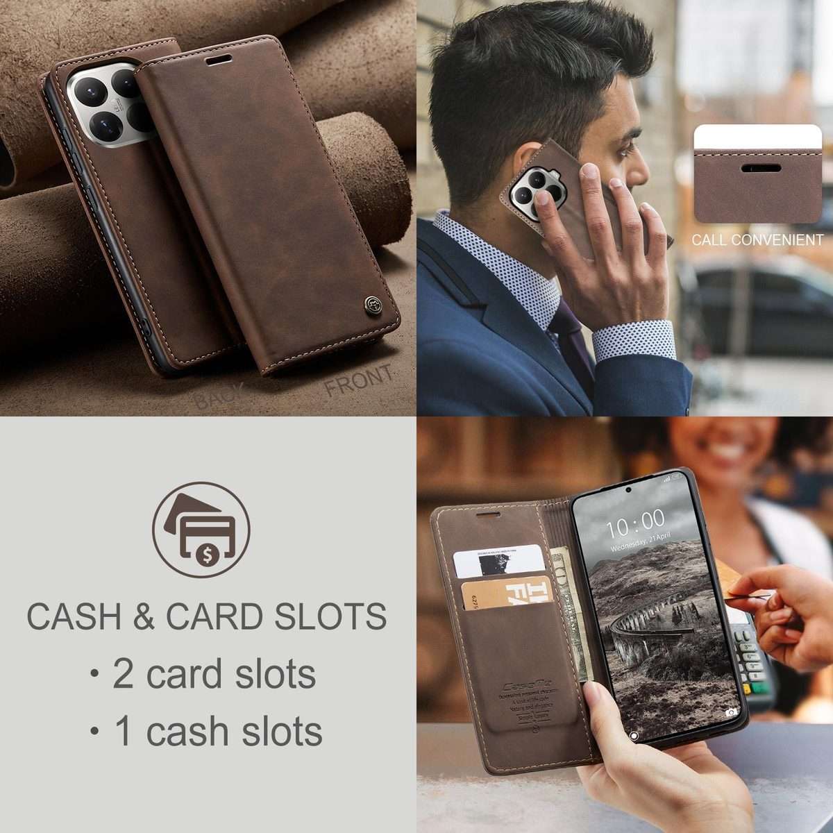 For Xiaomi 15T Pro CaseMe 013 Multifunctional Horizontal Flip Leather Phone Case(Coffee)
