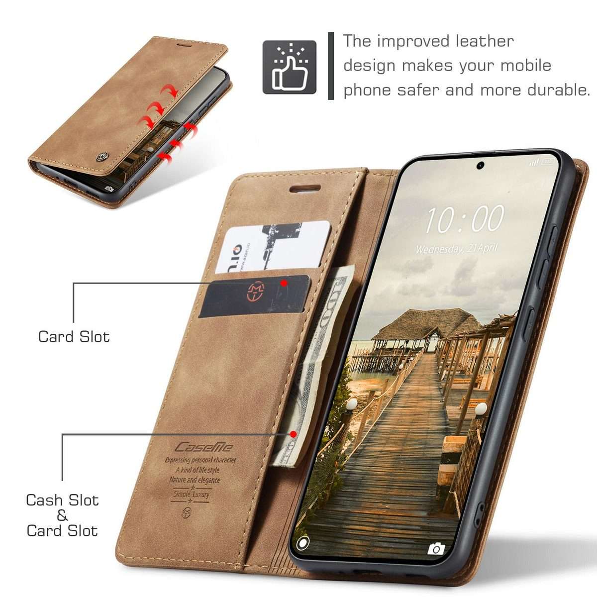 For Xiaomi 15T Pro CaseMe 013 Multifunctional Horizontal Flip Leather Phone Case(Brown)
