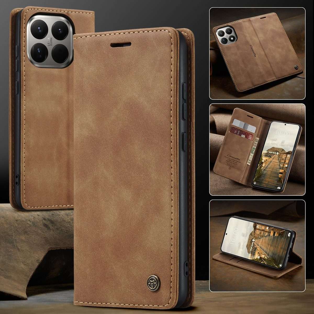 For Xiaomi 15T Pro CaseMe 013 Multifunctional Horizontal Flip Leather Phone Case(Brown)
