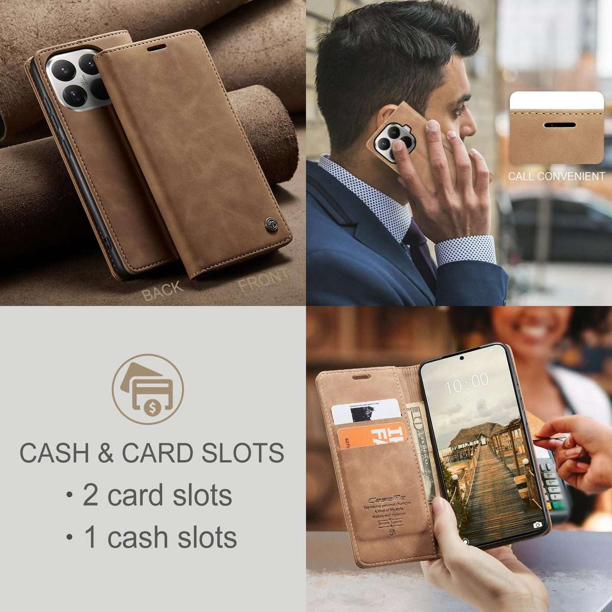 For Xiaomi 15T Pro CaseMe 013 Multifunctional Horizontal Flip Leather Phone Case(Brown)