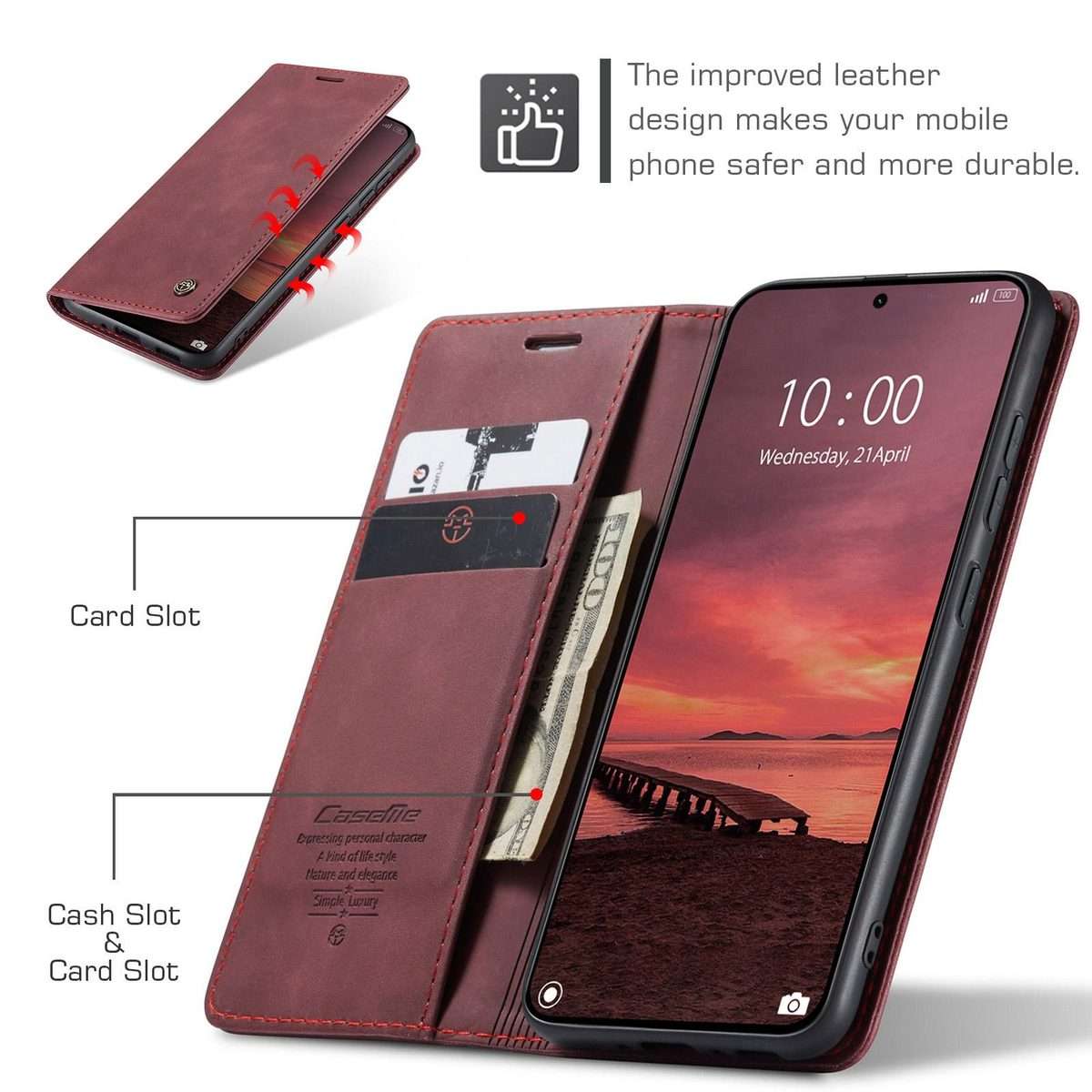 For Xiaomi 15T Pro CaseMe 013 Multifunctional Horizontal Flip Leather Phone Case(Red)