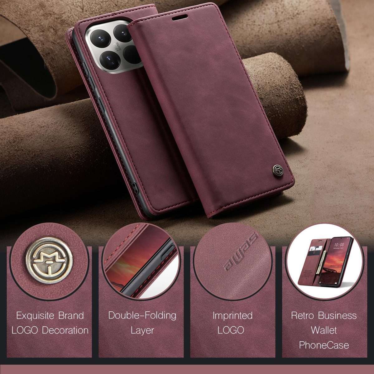 For Xiaomi 15T Pro CaseMe 013 Multifunctional Horizontal Flip Leather Phone Case(Red)