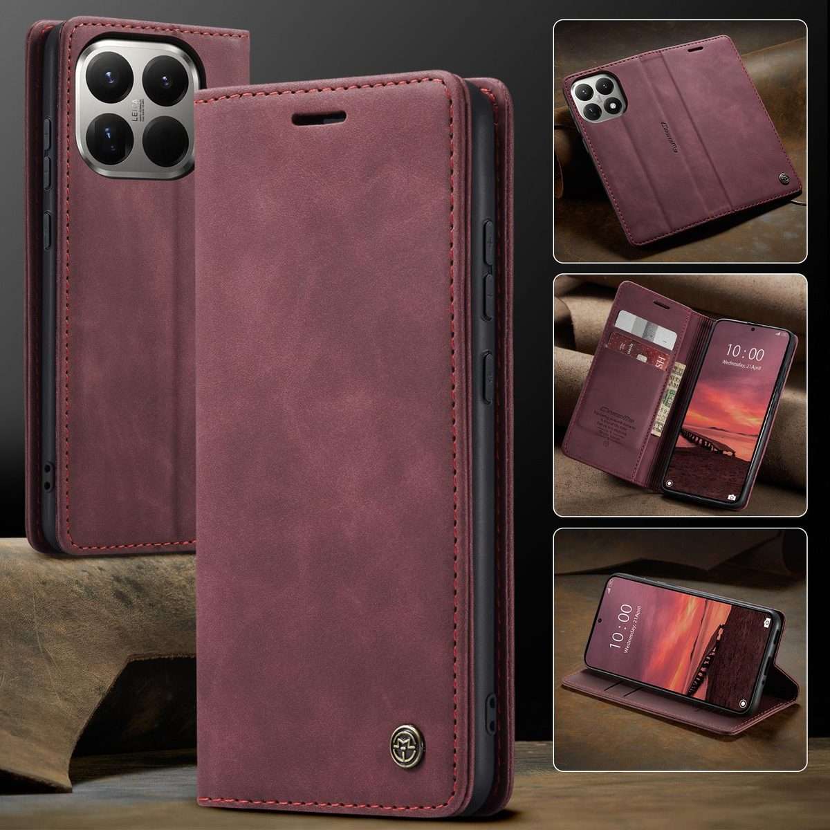 For Xiaomi 15T Pro CaseMe 013 Multifunctional Horizontal Flip Leather Phone Case(Red)
