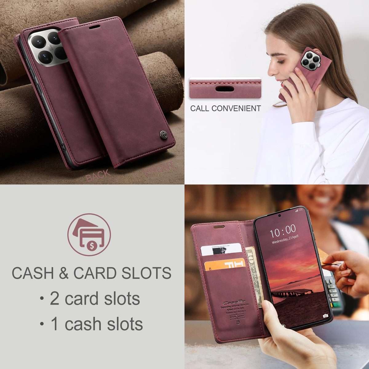 For Xiaomi 15T Pro CaseMe 013 Multifunctional Horizontal Flip Leather Phone Case(Red)