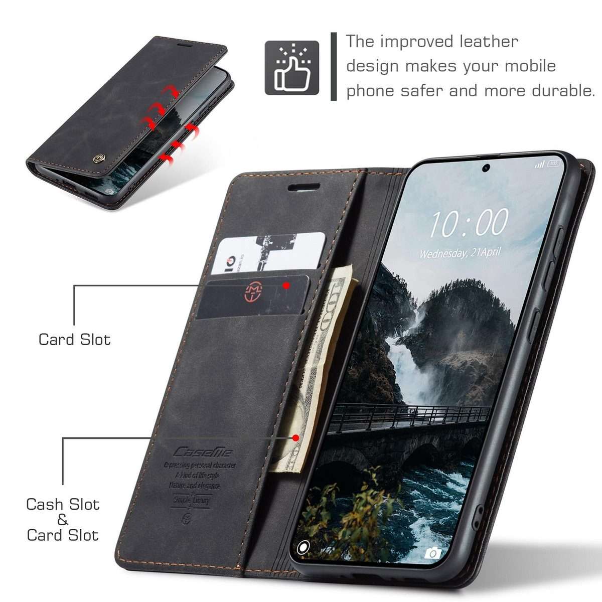 For Xiaomi 15T Pro CaseMe 013 Multifunctional Horizontal Flip Leather Phone Case(Black)