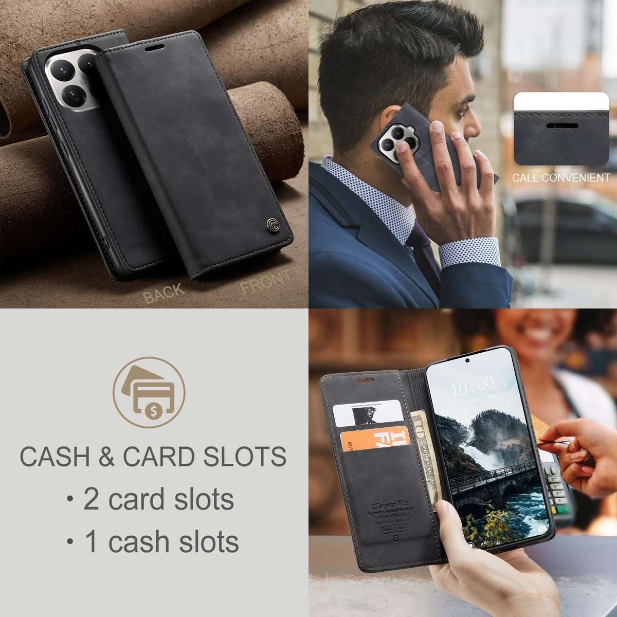 For Xiaomi 15T Pro CaseMe 013 Multifunctional Horizontal Flip Leather Phone Case(Black)