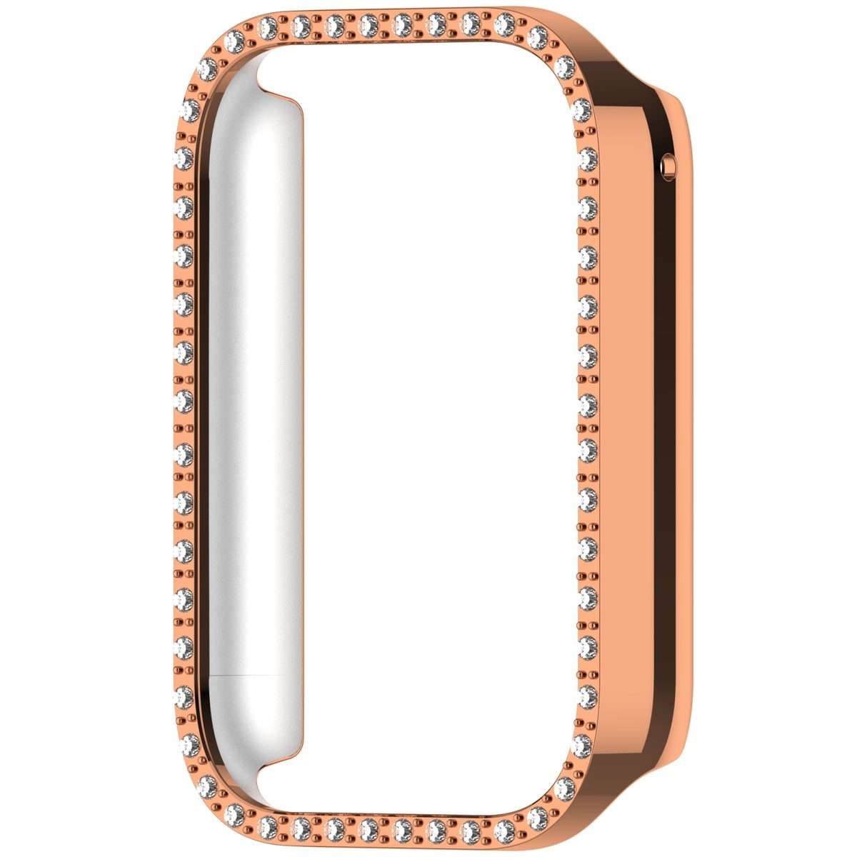 For Xiaomi Smart Band 9 Pro Diamond PC Half Coverage Watch Protective Case(Rose Gold)