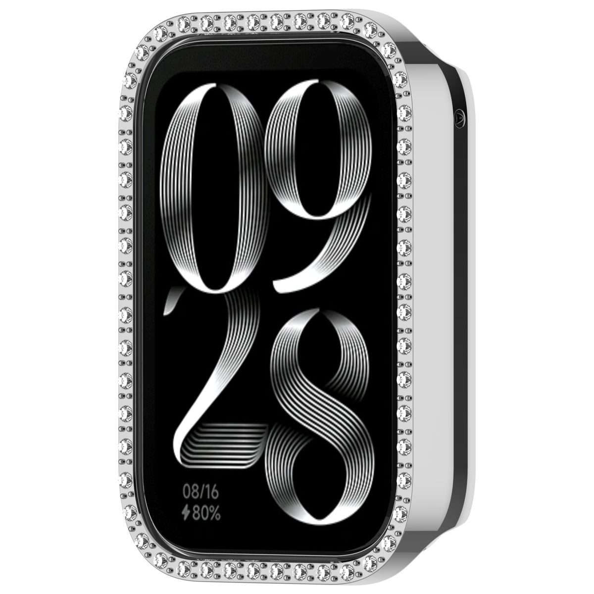 For Xiaomi Smart Band 9 Pro Diamond PC Half Coverage Watch Protective Case(Silver)