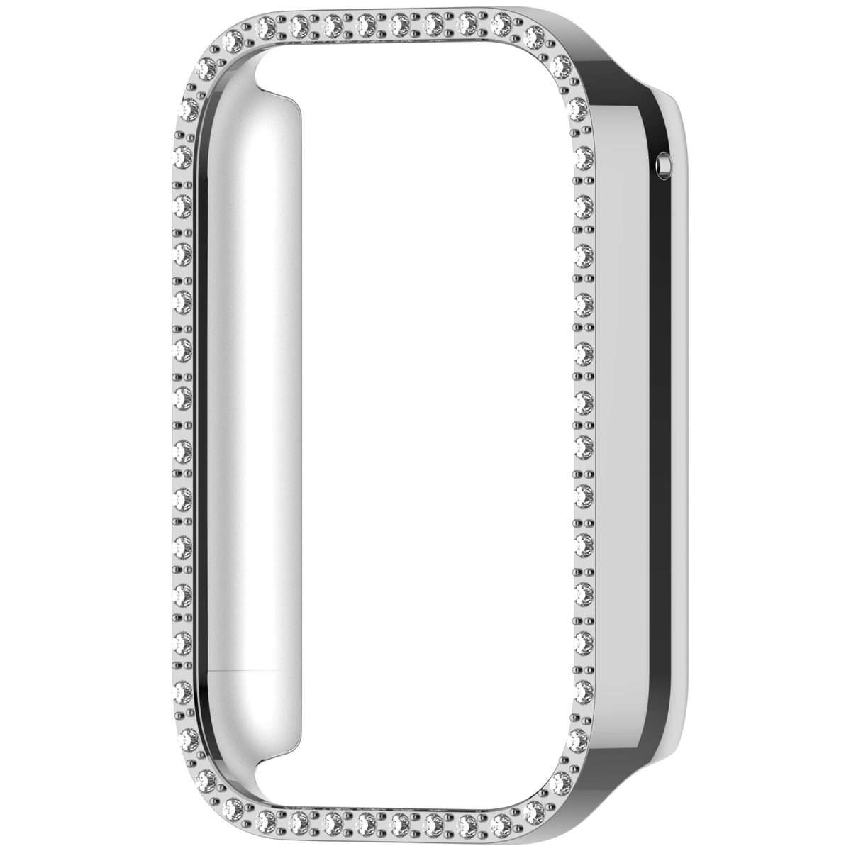For Xiaomi Smart Band 9 Pro Diamond PC Half Coverage Watch Protective Case(Silver)