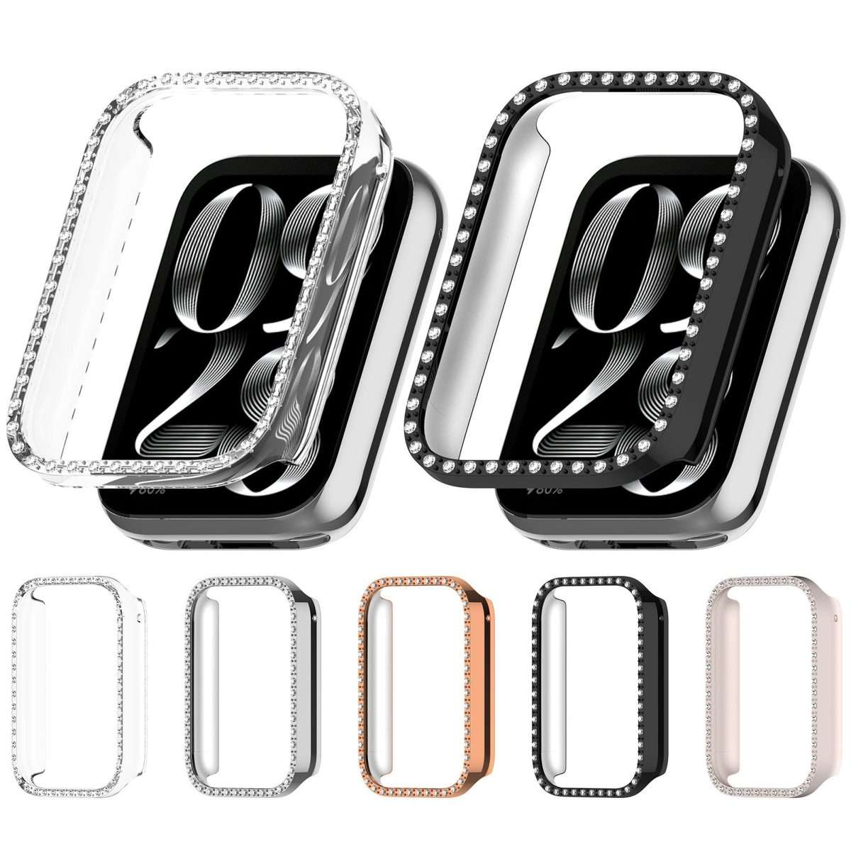 For Xiaomi Smart Band 9 Pro Diamond PC Half Coverage Watch Protective Case(Matte Starlight)